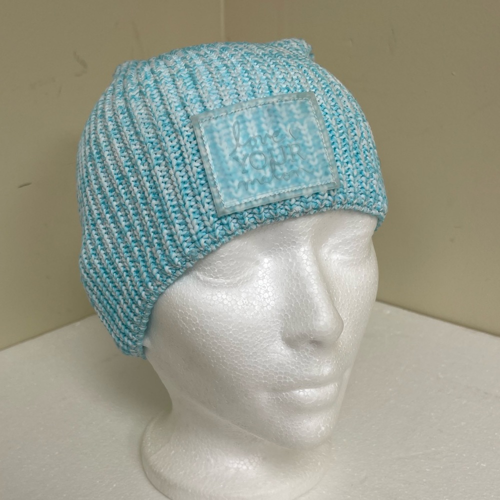 Love Your Melon Sterling Blue Silver Metallic Yarn Beanie